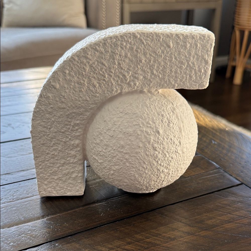 Modern White Textured Bookend